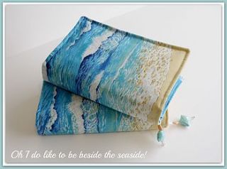seascape waves fabric book cover by lilly*blossom