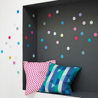 multicoloured polka dot wall sticker set by oakdene designs