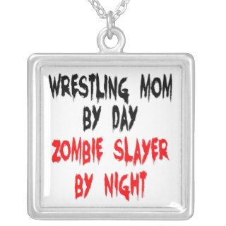Zombie Slayer Wrestling Mom Personalized Necklace