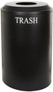 Rubbermaid Commercial FGDRR24TTBK Silhouette Recycling System Round Receptacle for Trash, 26 gallon, Textured Black
