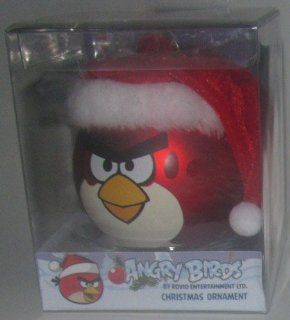Angry Birds   Red Bird with Santa Hat Ball Christmas Ornament  