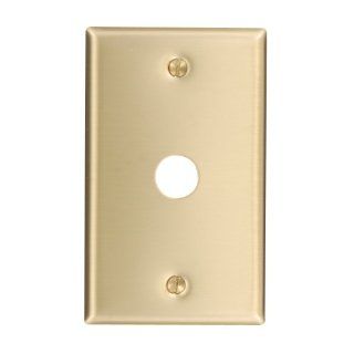Leviton 81017 1 Gang .625 Inch Hole Device Telephone/Cable Wallplate, Standard Size, Box Mount, Brass