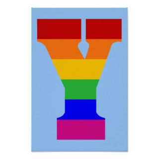 Rainbow Letter Y Posters