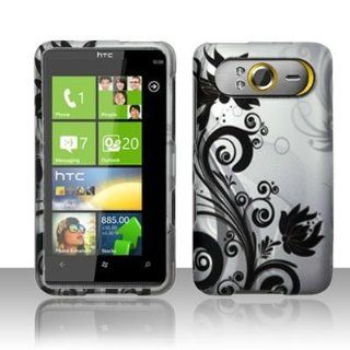 SILVER & BLACK VINES Hard Plastic Design Matte Case for HTC HD7 (T Mobile) + Screen Protector Cell Phones & Accessories