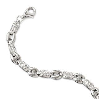 Leslies 14K White Gold Diamond cut Bracelet Length 7.25" Jewelry