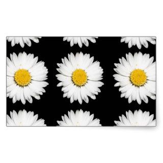 Nine Common Daisies Isolated on A Black Backgound Stickers