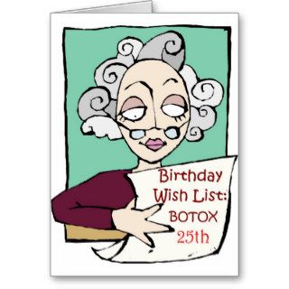 Funny 25th Birthday Botox Gifts Cards