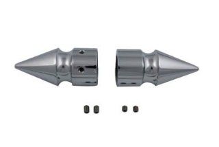 Motorcycle Chrome Front Axle Cover Set, Pike Style Automotive