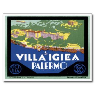 Italy Sicily Palermo Villa Igiea Vintage Postcards