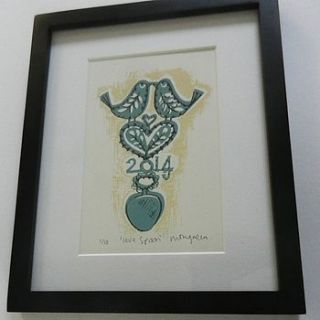 hand made 'love spoon' print 2014 by ruth green design
