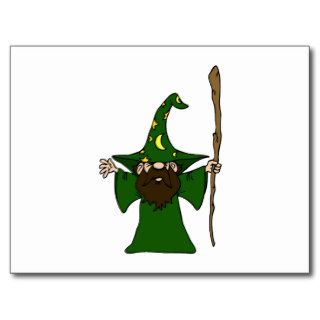 Little Guy Wizard With Big Staff Postcard