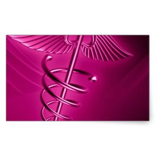 HOT PINK SYMBOL 3d science medical abstract health Rectangular Sticker