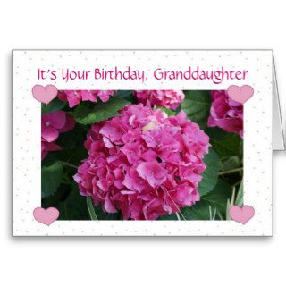 Birthday, Granddaughter Greeting Card
