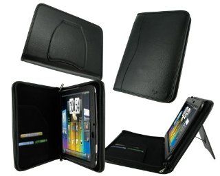 rooCASE Executive Portfolio (Black) Leather Case Cover with Landscape / Portrait View for HTC Jetstream 10.1 Inch Android Tablet Computers & Accessories