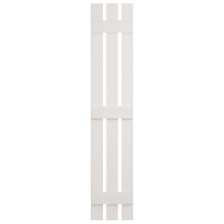 Severe Weather 2 Pack White Board and Batten Vinyl Exterior Shutters (Common 59 in x 12 in; Actual 59 in x 12.38 in)