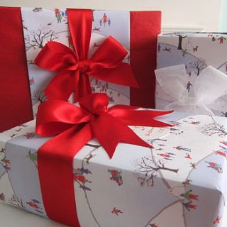 luxury gift wrap set 'snowy hill' by amber burge