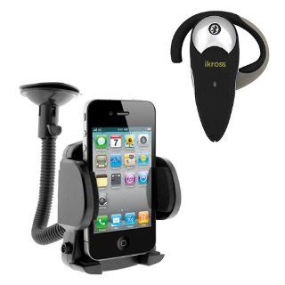 iKross Bluetooth Headset + Car Mount Holder for Nokia Lumia 610, Lumia 635, Lumia Icon (929), Lumia 1520, Lumia 1020 Window Mobile Cell Phone Cell Phones & Accessories