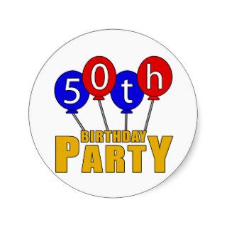 50th Birthday Party Presents Stickers
