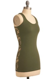 Bring Lacy Back Tank in Olive  Mod Retro Vintage Short Sleeve Shirts