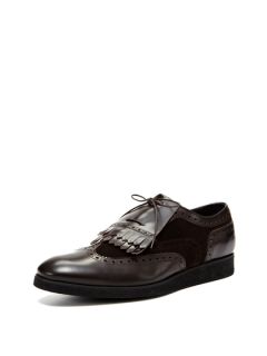 Leather and Suede Kilted Oxford by Emporio Armani