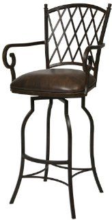 Pastel Furniture AT 217 26 AR 649 Atrium Swivel Barstool with Arms, 26 Inch, Autumn Rust and Florentine Coffee  