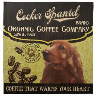 Cocker Spaniel Brand – Organic Coffee Company Printed Napkin