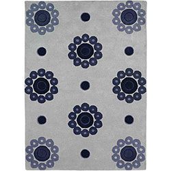 Hand tufted Como Blue Wool Rug (5'6 x 7'10) 5x8   6x9 Rugs