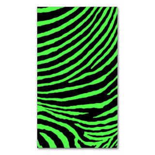 ZEBRA STRIPES BLACK and BRIGHT GREEN Business Card Template