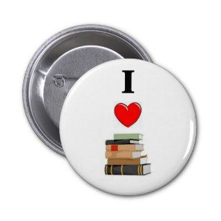 I LOVE Books Buttons