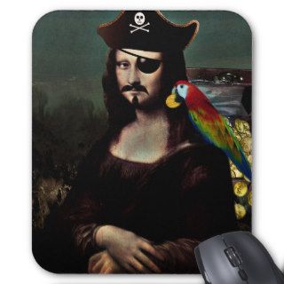Mona Lisa Pirate Captain   Mustache Mousepads