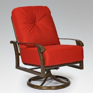 Woodard Cortland Cushion Swivel Rocking Lounge Chair Color Material   Sunbrella Denver Scarlet  
