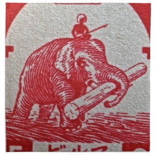 1943 Japanese Occupation of Burma Stamp Cloth Napkin