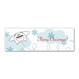 Flying angel oven stove Christmas holiday gift tag Business Card