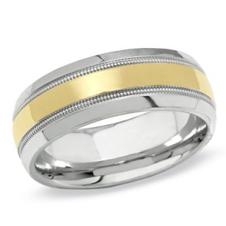 0mm Wedding Band in 14K Gold and Sterling Silver   Size 10   Zales