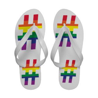 HashTag Rainbow Flip Flops