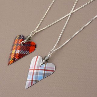 tartan heart and crystal pendant by kate hamilton hunter studio
