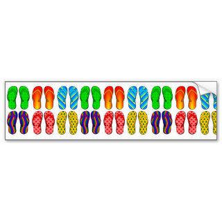 Flip Flops Colorful Fun Beach Theme Summer Gifts Bumper Stickers