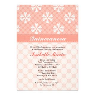 Pink Snowflake Quinceanera Invitations