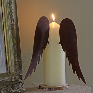 rusty angel wings for candle by the wedding of my dreams