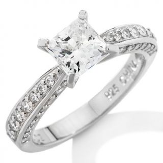 Absolute Princess Center with Pavé Sides Ring