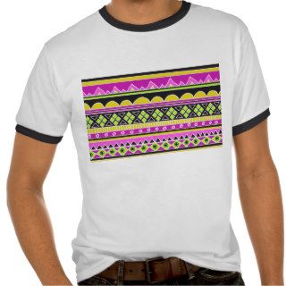 Hot Pink ethnic pattern Tee Shirts