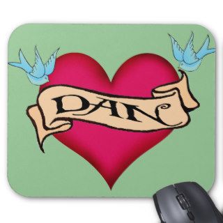 Dan   Custom Heart Tattoo T shirts & Gifts Mouse Mats