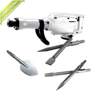 Neiko 6 Piece Electric Jack Hammer with Extra Spade and Chisels Accessories   Power Rotary Hammers  