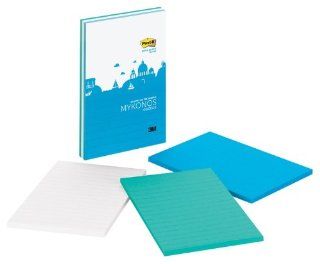 Post it Super Sticky Notes, Colors of the World Collection, 4 in x 6 in, Mykonos (660 3SSMK) 