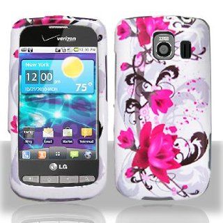 Purple Rose Design Snap on Hard Skin Cover Case for LG VS660 / Vortex Cell Phones & Accessories