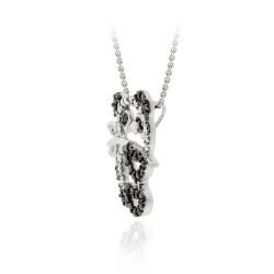 DB Designs Sterling Silver Black Diamond Accent Panda Bear Necklace DB Designs Diamond Necklaces