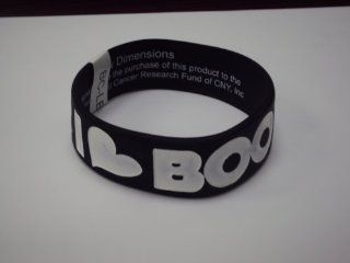 Rubber Wristband I Love Boobies Bracelet Black & White Writing Toys & Games