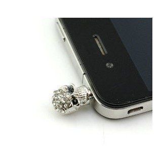 Top ishop 2psc(sliver,gold) Crystal Skull Earphone Jack/dust Plug/ear Cap for Iphone Ipad or All 3.5mm Cell Phone,samsung Galaxy S2 S3, HTC Sony Nokia Motorola Lg Lenovo Cell Phones & Accessories