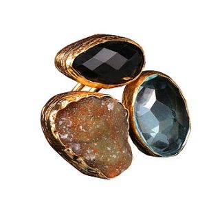 jeylan smoky aqua quartz forest agate ring by sultanesque