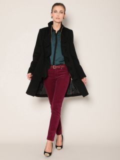 Kendra Wool Blend Ruffle Coat by Tahari Outerwear